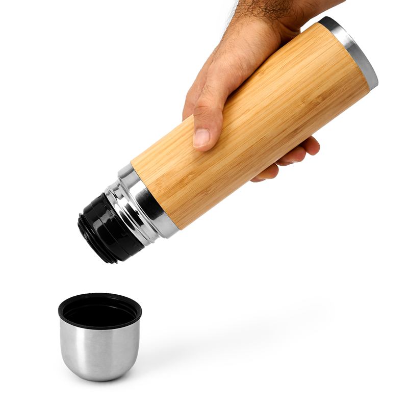 Termo FENGI 4035 · Acero Inoxidable y Bambú · 420 ml - ourstyle.es