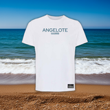 175 - Camiseta Orgánica "Angelote" Negra Hueso | Our Style Canarias
