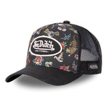Gorra Trucker Von Dutch Tattoo Print Negra