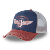 Gorra Trucker Von Dutch Winged Wheel Azul y Roja