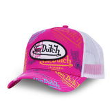 Gorra Trucker Von Dutch All Over Logo Fucsia