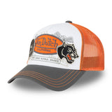 Gorra Trucker Von Dutch Panther Patches Blanca y Naranja