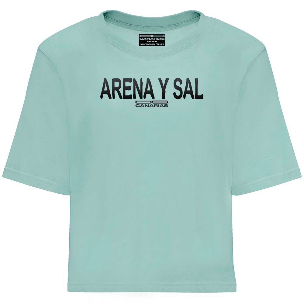 Modelo Cícer camiseta ancha corta "Arena y Sal"