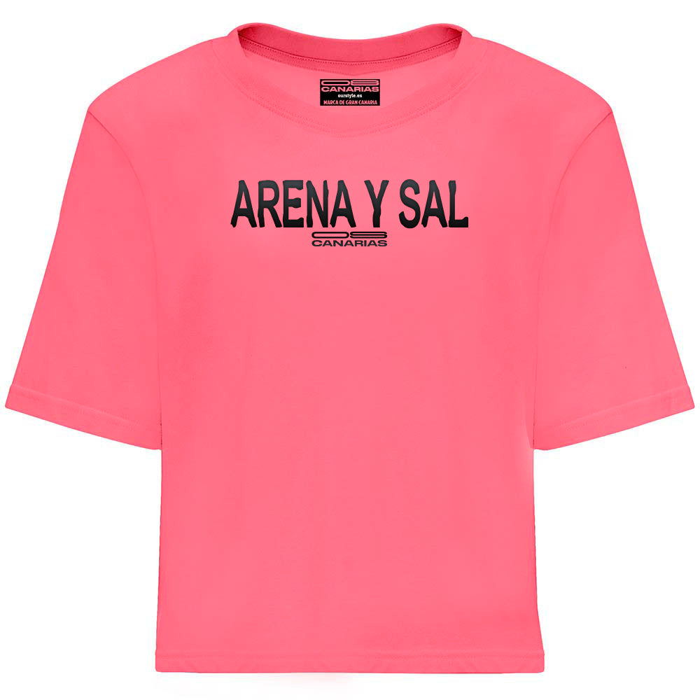 Modelo Cícer camiseta ancha corta "Arena y Sal"