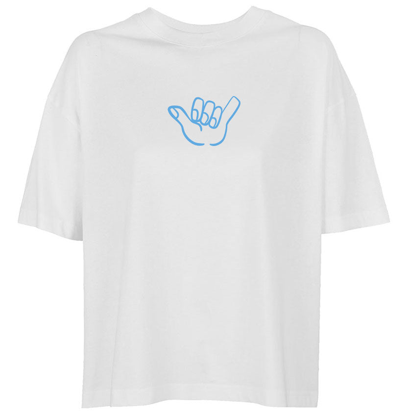 Camiseta Oversize Mujer Blanca con Diseño "Fleje Rollito" | Our Style Canarias - ourstyle.es