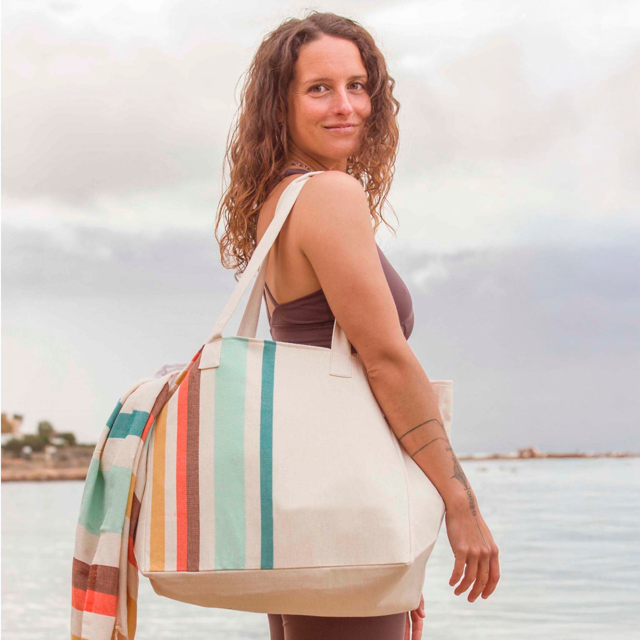 Bolso de playa "Siros" Kaki - ourstyle.es