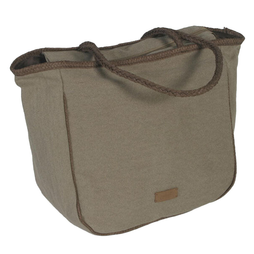 Bolso grande de lona chocolate Maluca 53x19x35 cm – Bolso shopper viaje mujer - ourstyle.es