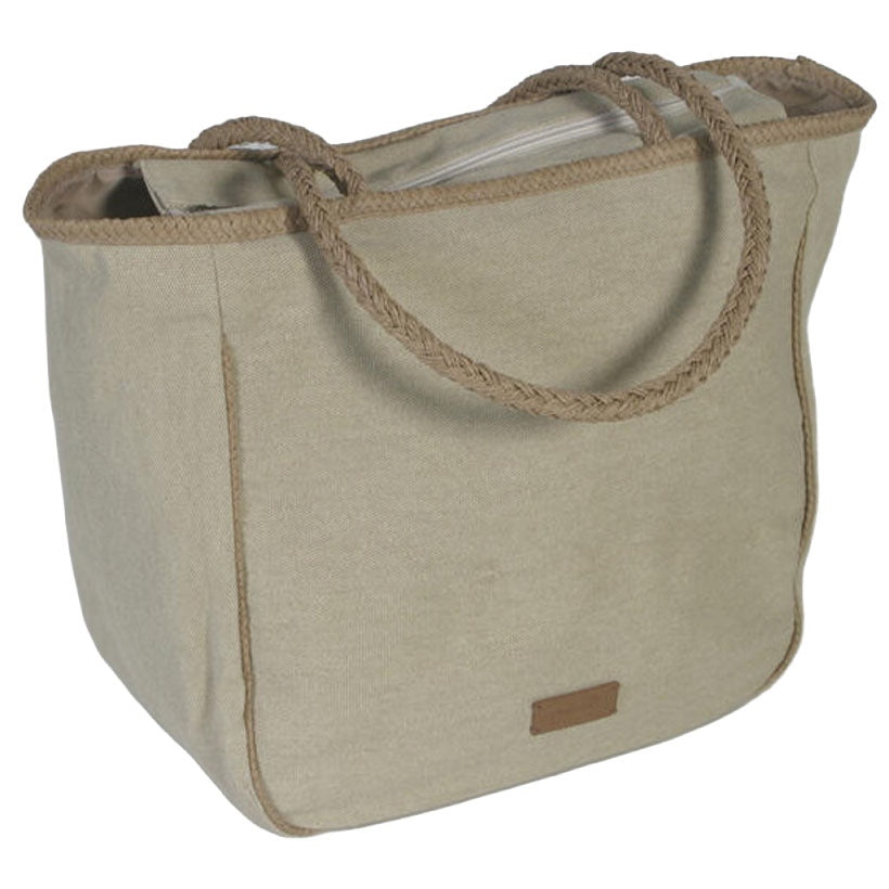 Bolso de lona dos asas ribete crudo Maluca 53 x 19 x 35 cm – Bolso shopper elegante - ourstyle.es