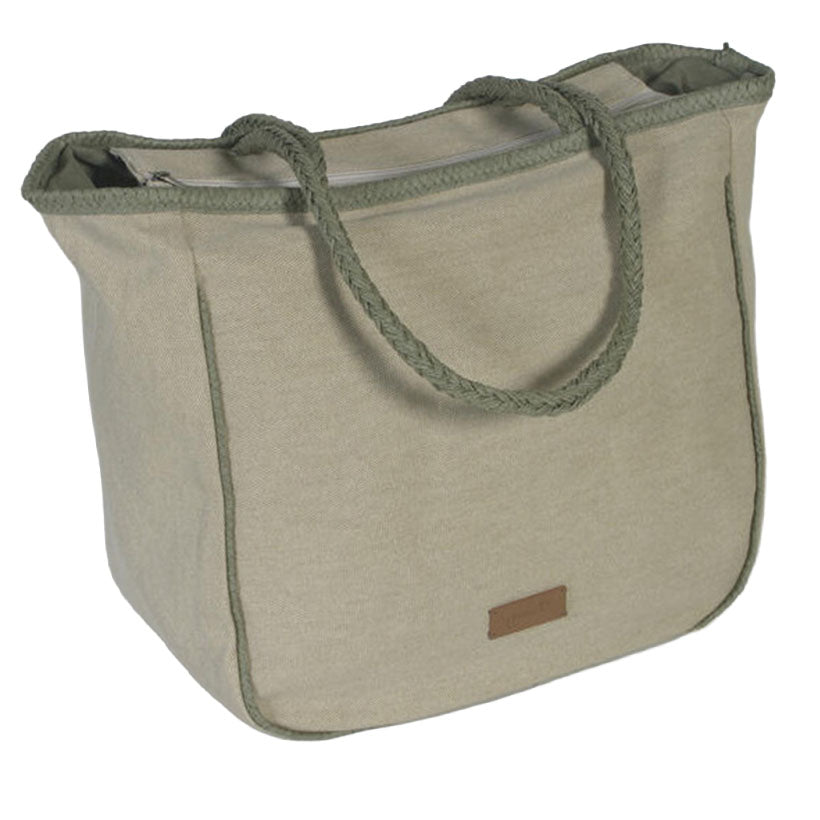 Bolso grande de lona kaki Maluca 53x19x35 cm – Bolso playa y viaje mujer - ourstyle.es