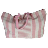 Bolso rectangular de lino a rayas rosas Maluca 72x20x45 cm – Shopper playa mujer - ourstyle.es