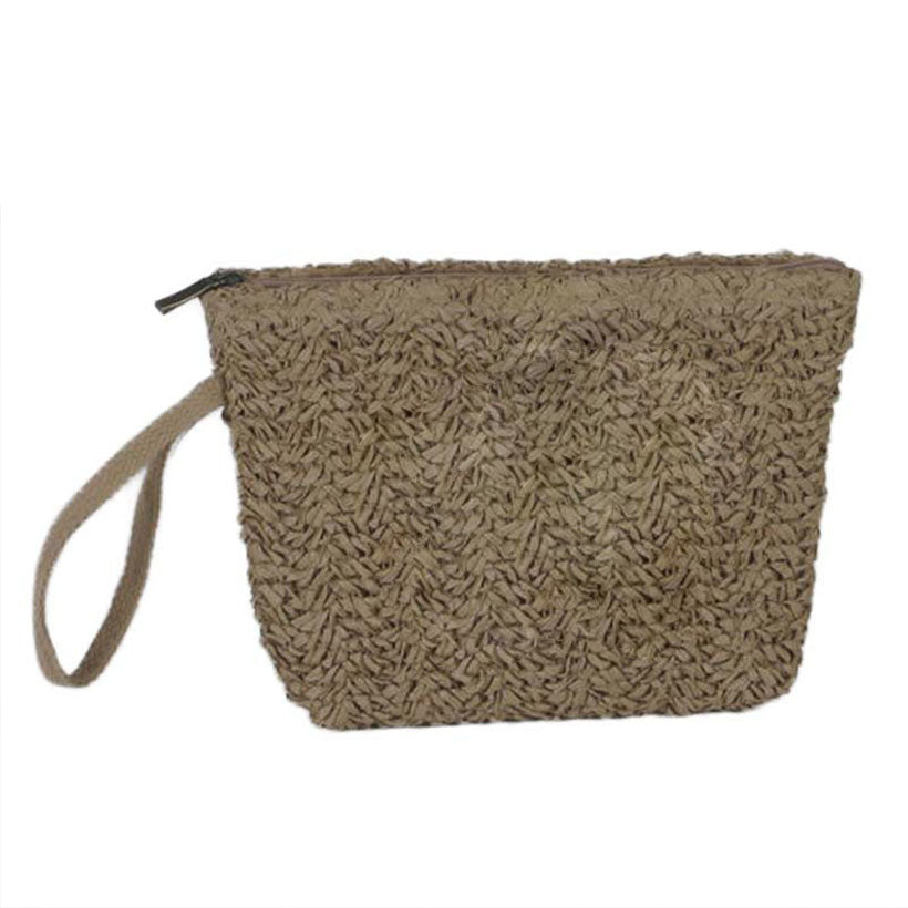 Cartera neceser rejilla natural Maluca 25x17 cm – Neceser plano mujer - ourstyle.es