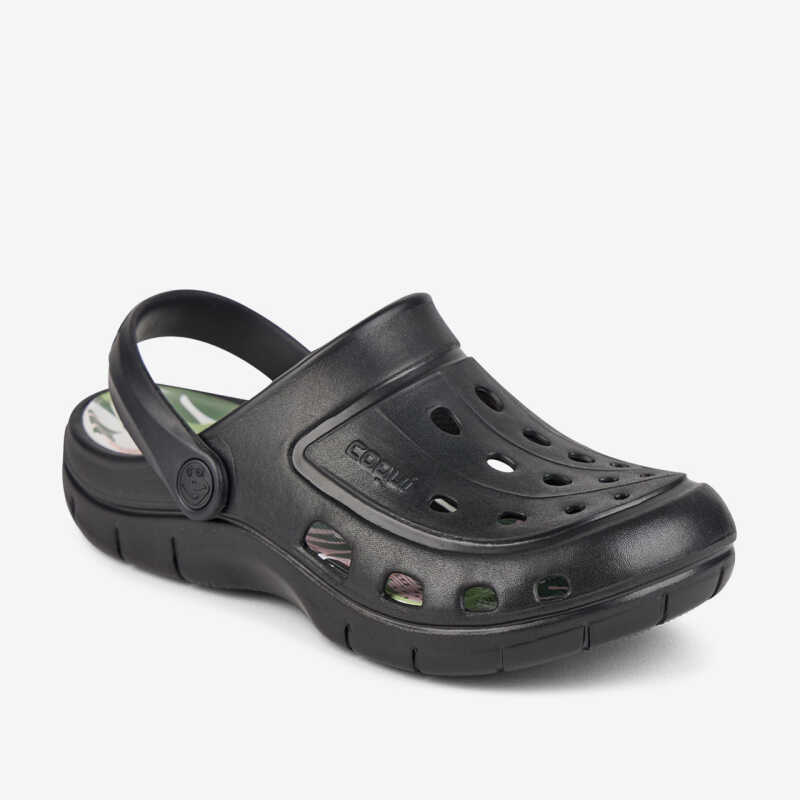 Clogs unisex modelo Jumper Negra / Tropical - ourstyle.es