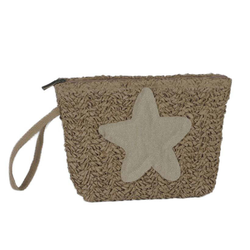 Neceser estrella natural Maluca 24x17x5 cm – Neceser grande viaje y playa - ourstyle.es