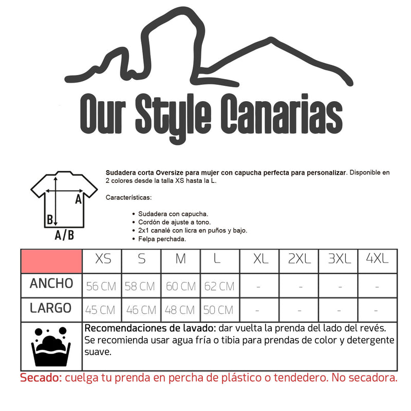 Guía de tallas - Sudadera Surfera Cropped | Estilo & Mar – Our Style Canarias